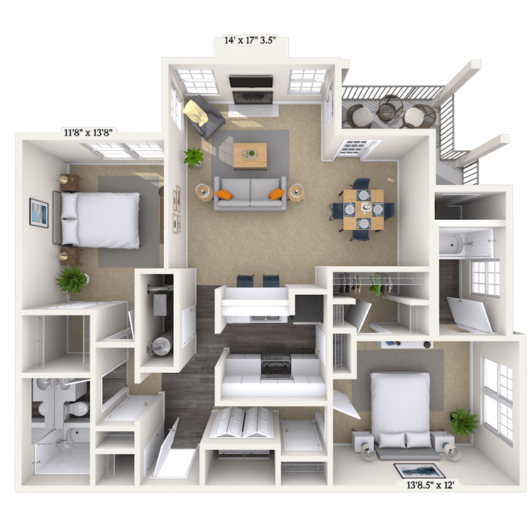 Floorplan image of unit 1016