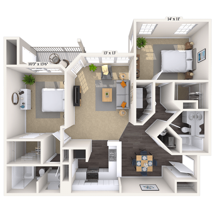 Floorplan image of unit 2814