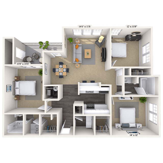 Floorplan image of unit 106