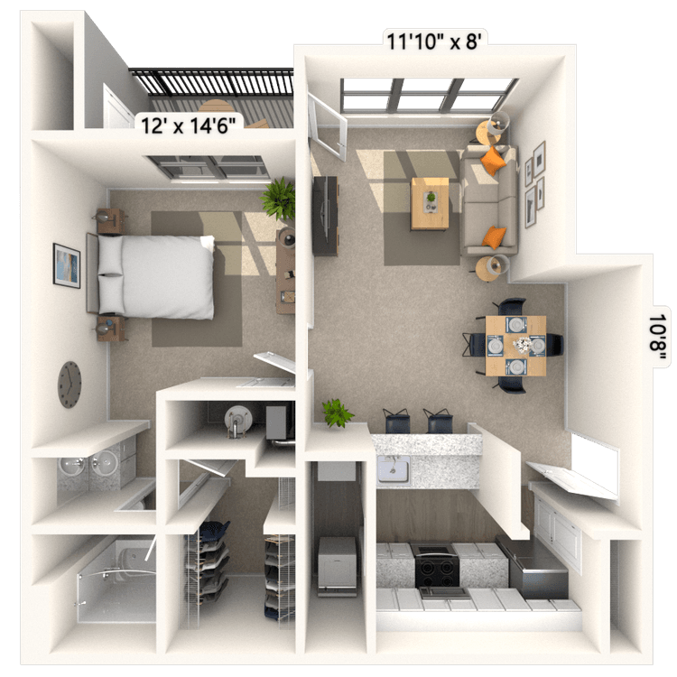 Floorplan image of unit 1207