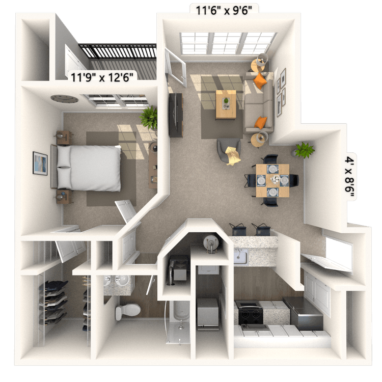 Floorplan image of unit 2214