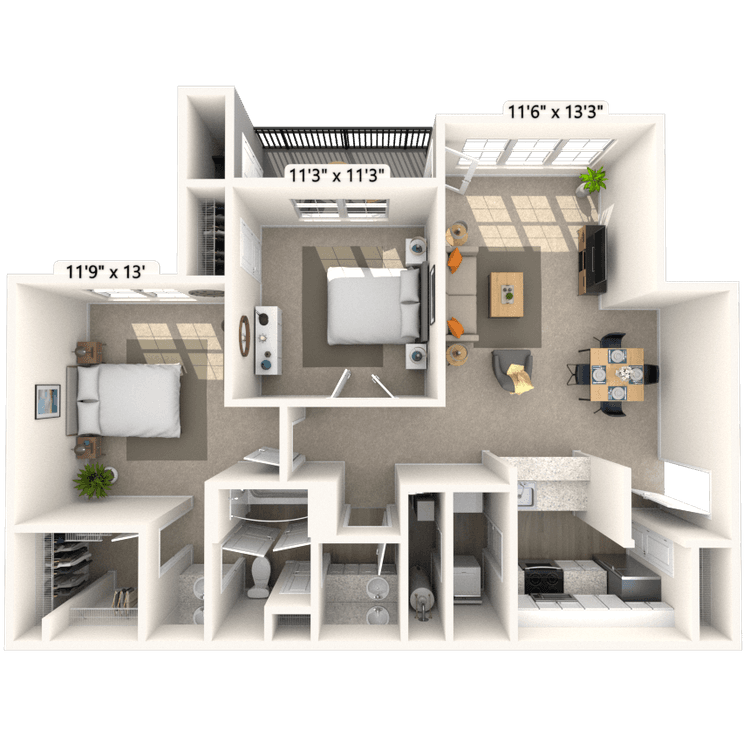 Floorplan image of unit 2717