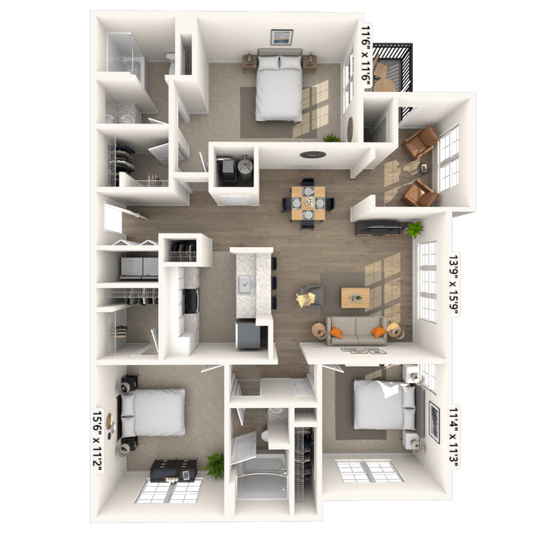 Floorplan image of unit 1819