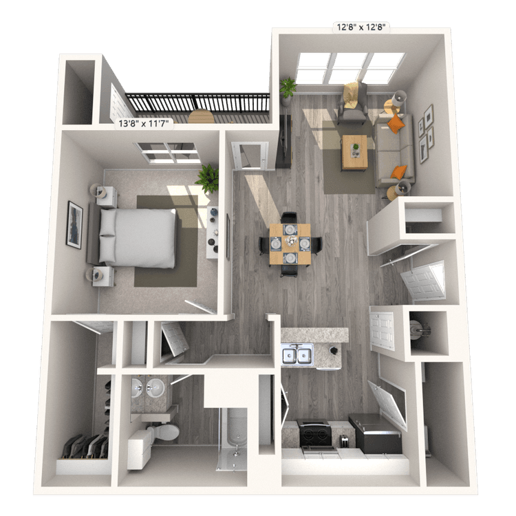 Floorplan image of unit 7128TS
