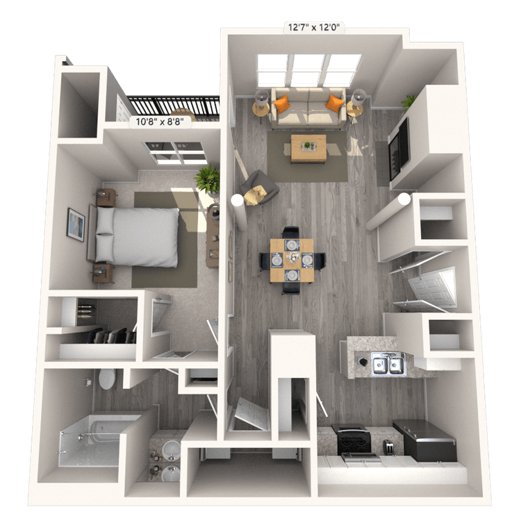 Floorplan image of unit 7153TS
