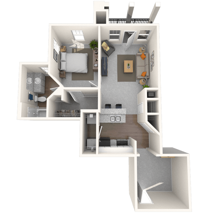 Floorplan image of unit 105