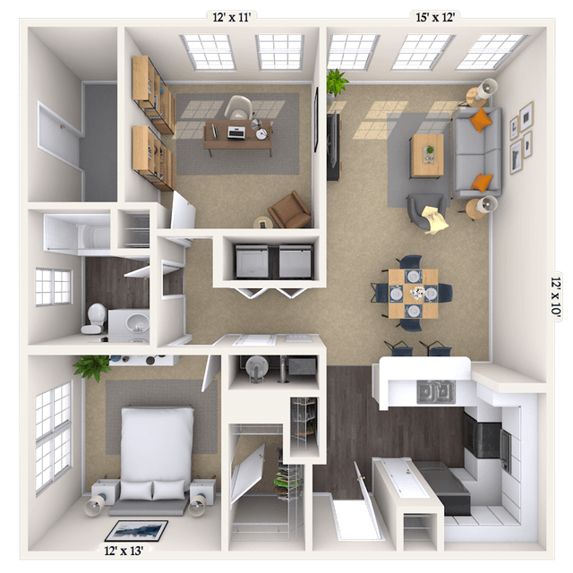 Floorplan image of unit 354