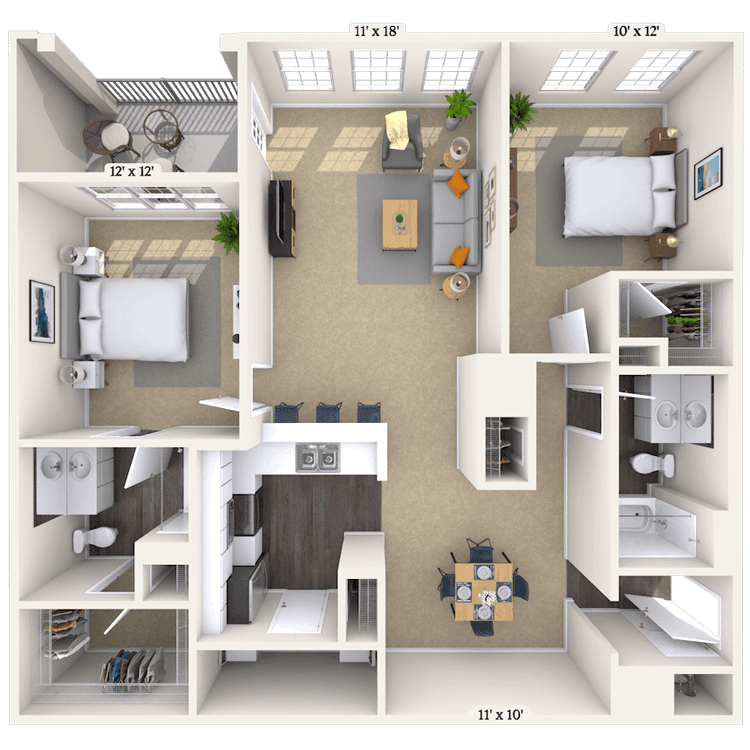 Floorplan image of unit 1036