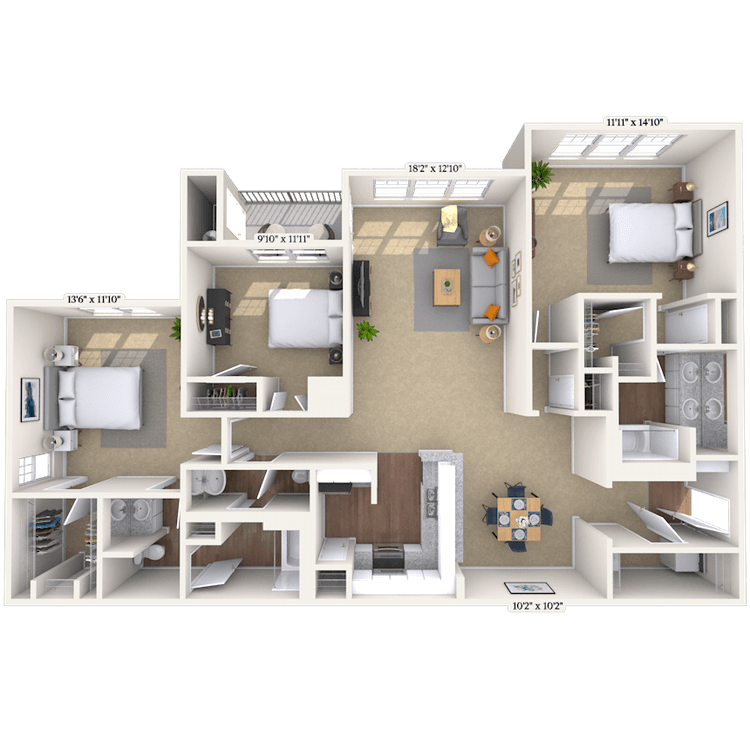 Floorplan image of unit 1203