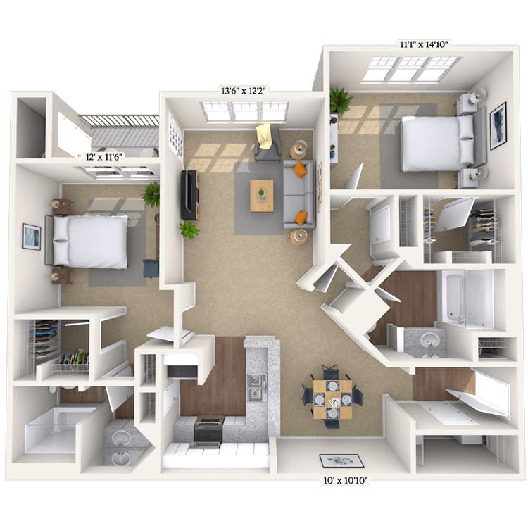 Floorplan image of unit 616