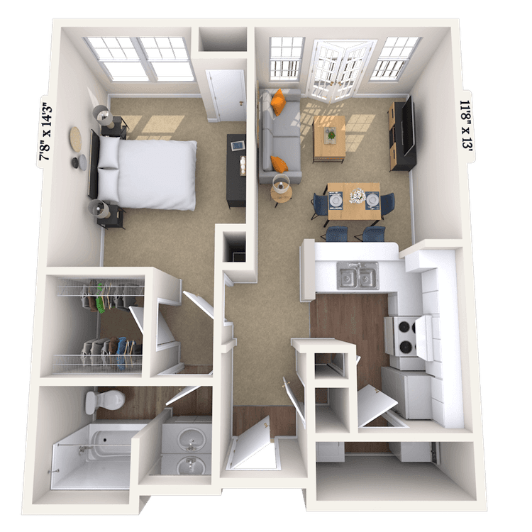 Floorplan image of unit 112