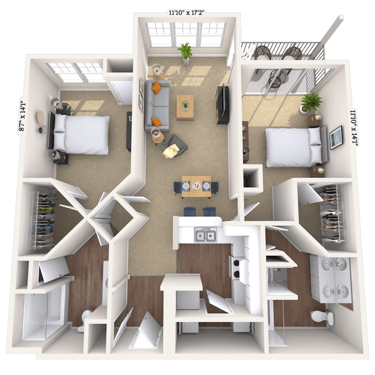 Floorplan image of unit 140