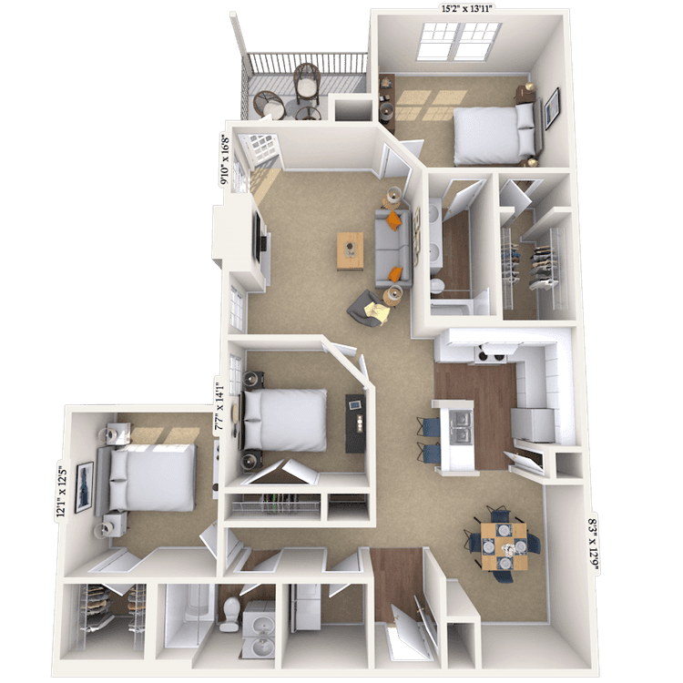 Floorplan image of unit 336