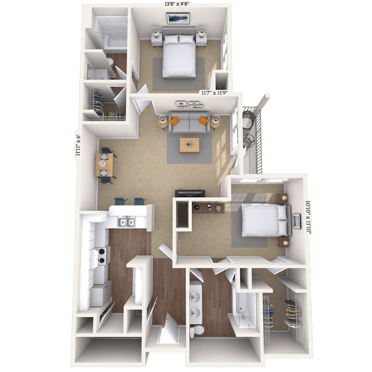 Floorplan image of unit 802