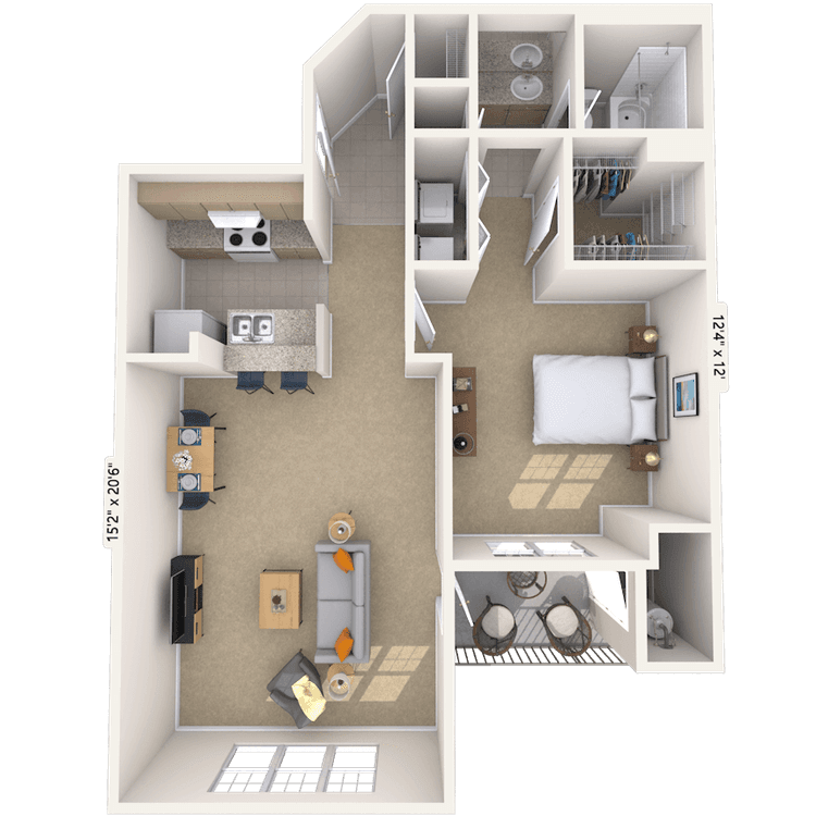 Floorplan image of unit 2407