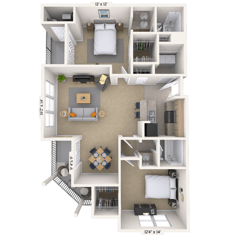 Floorplan image of unit 6406