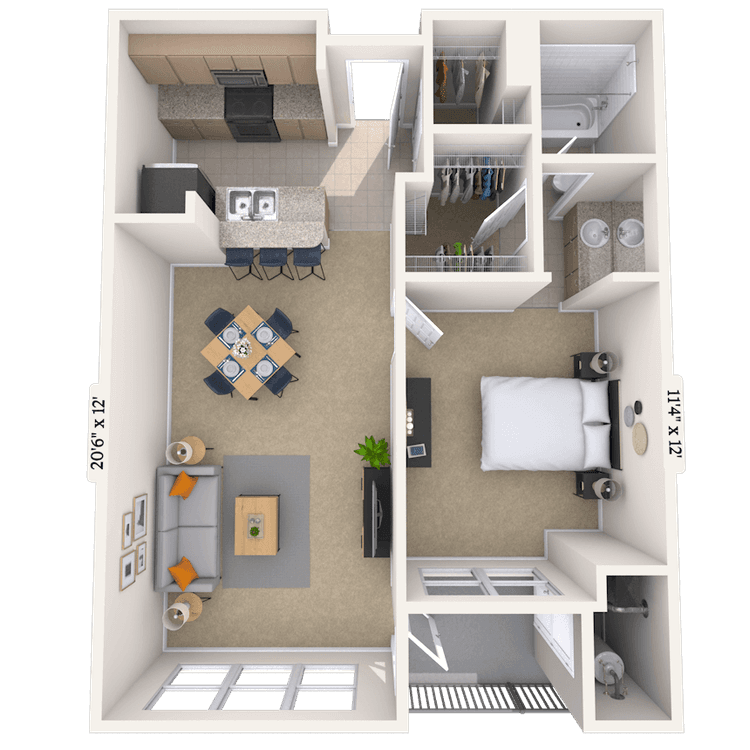Floorplan image of unit 9105