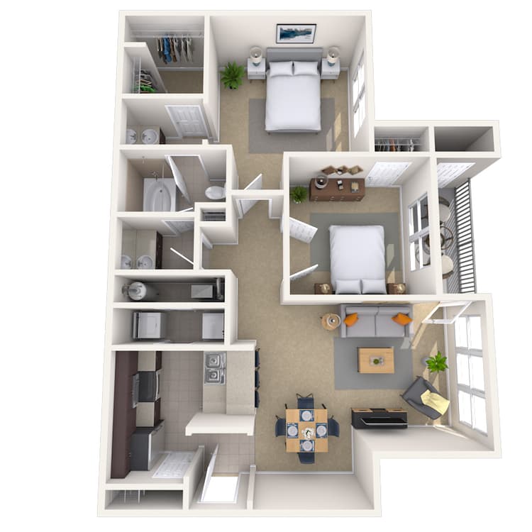 Floorplan image of unit 417