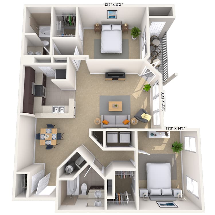 Floorplan image of unit 727
