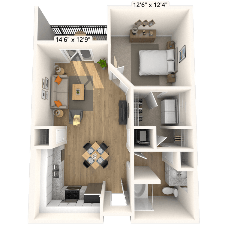 Floorplan image of unit 1312P3
