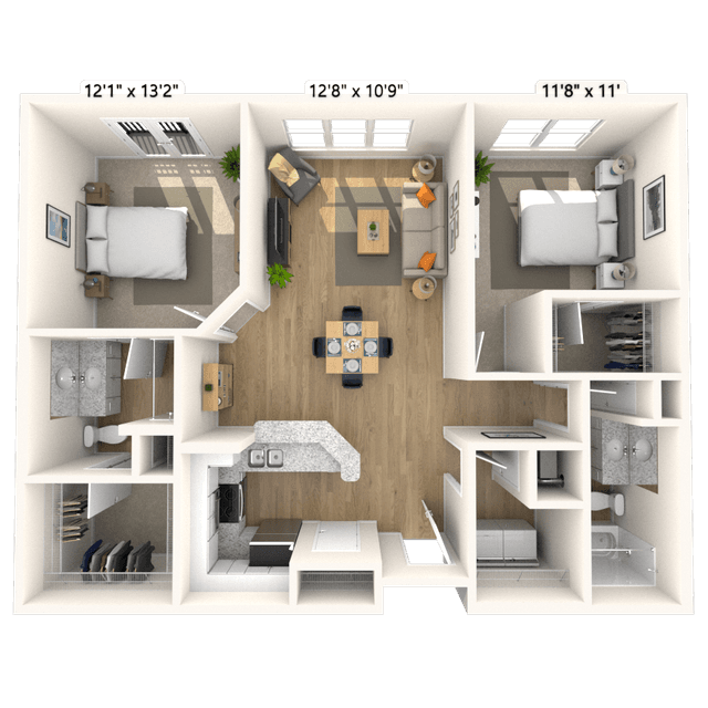 Floorplan image of unit 1308P2