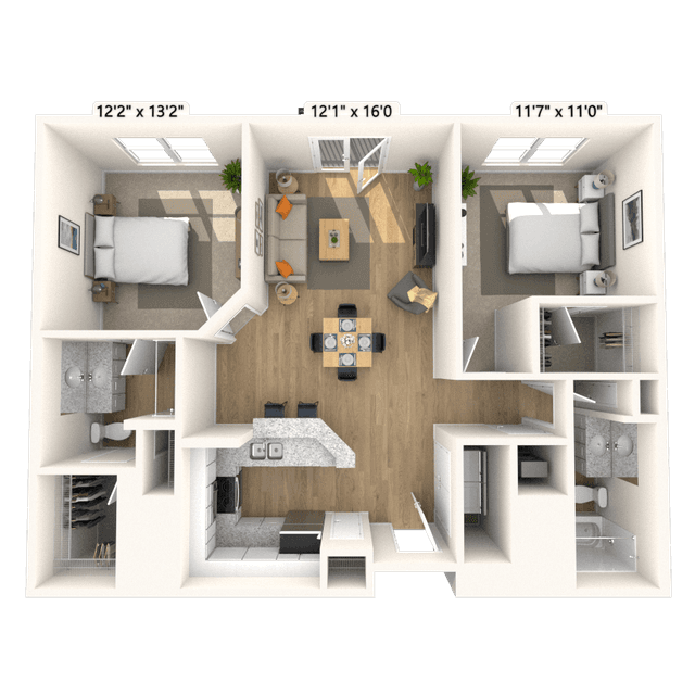 Floorplan image of unit 1384P2
