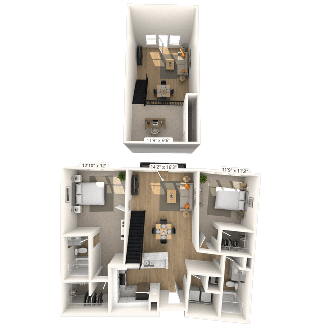 Floorplan image of unit 1443P2