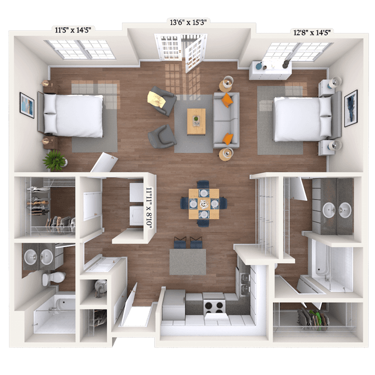 Floorplan image of unit 2104