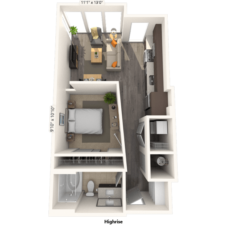 Floorplan image of unit 2405