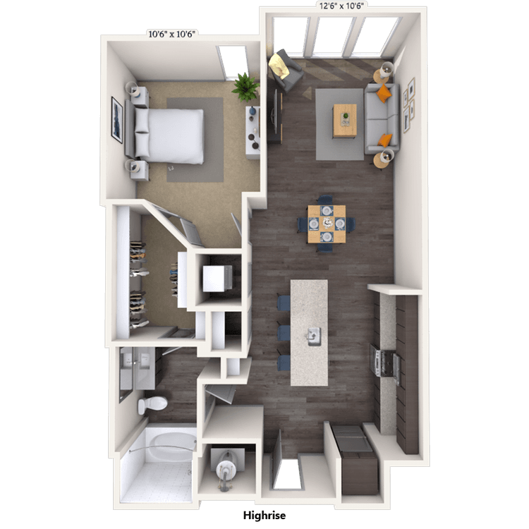 Floorplan image of unit 1516