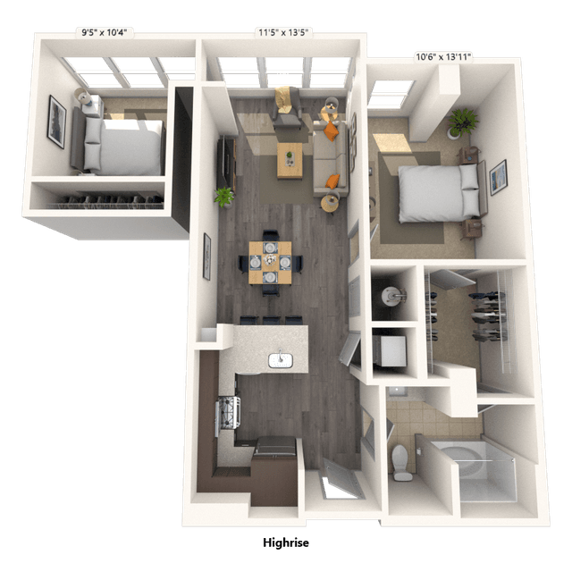 Floorplan image of unit 1013