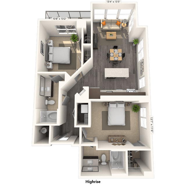 Floorplan image of unit 2118
