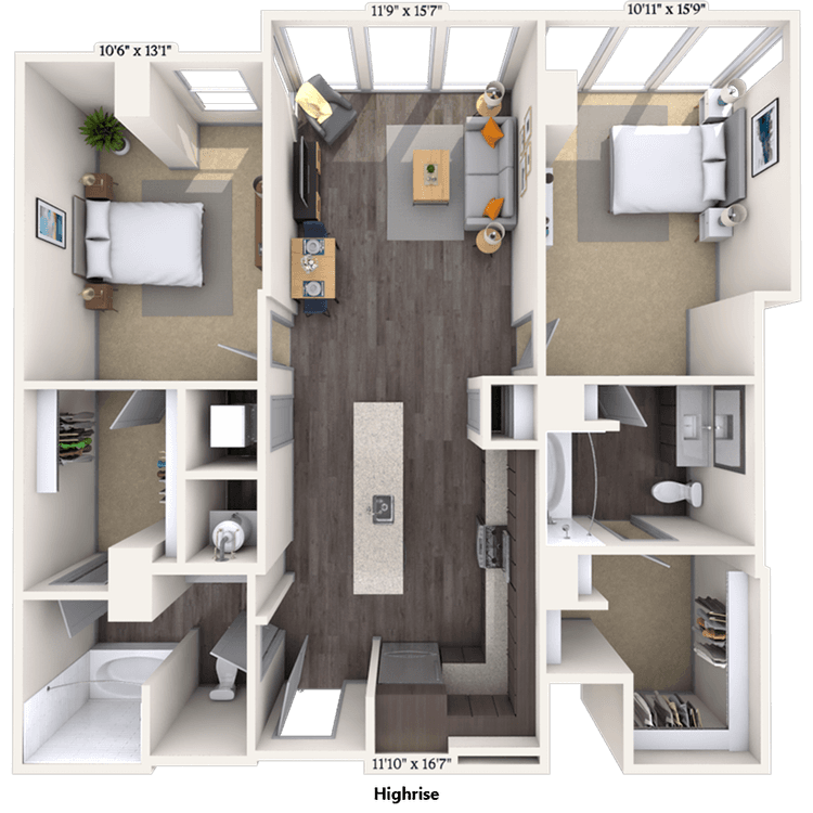 Floorplan image of unit 1410