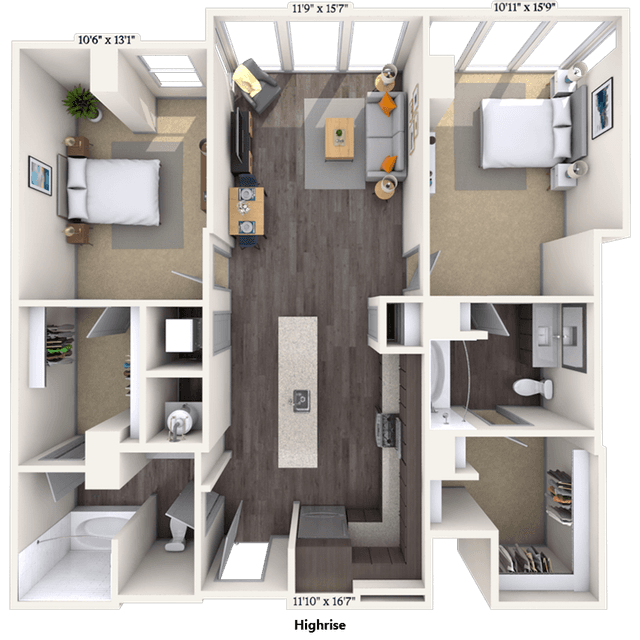 Floorplan image of unit 2510