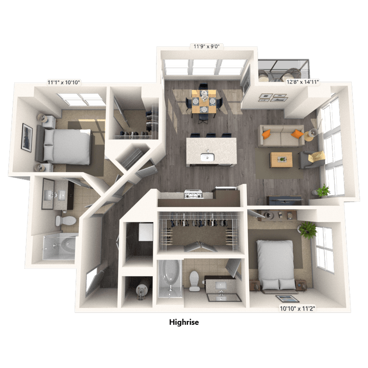 Floorplan image of unit 905