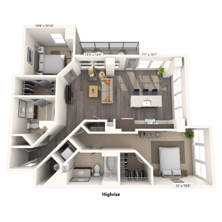 Floorplan image of unit 2512