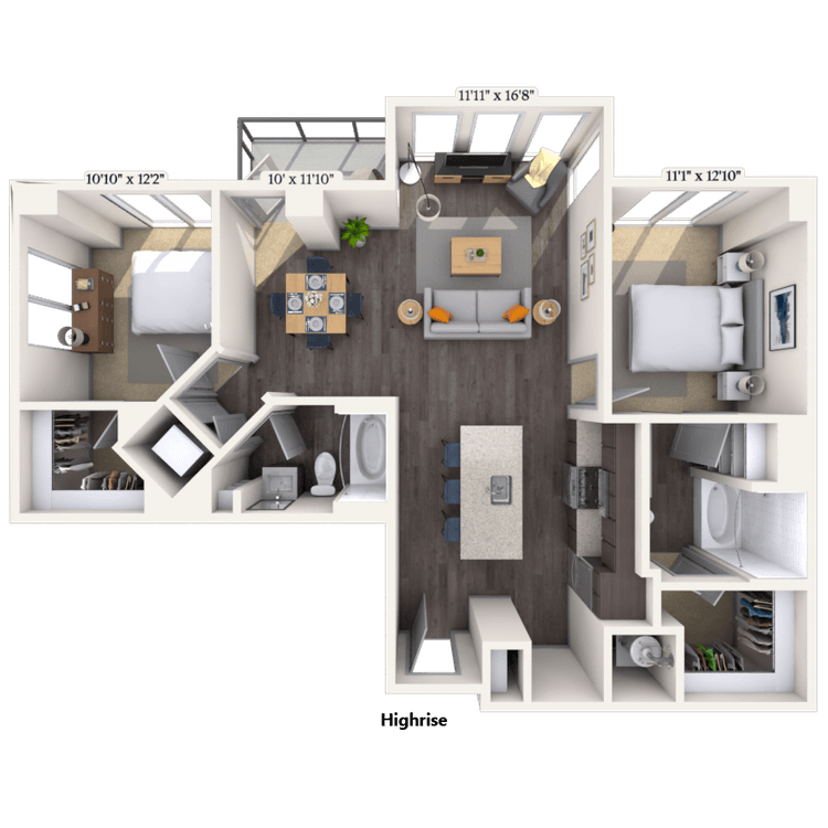 Floorplan image of unit 2101