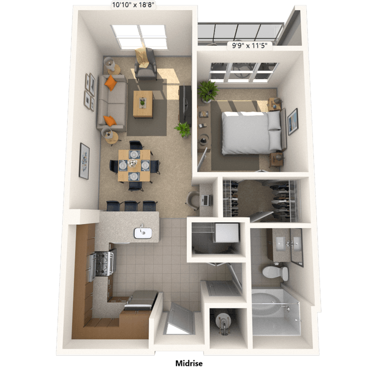 Floorplan image of unit 606