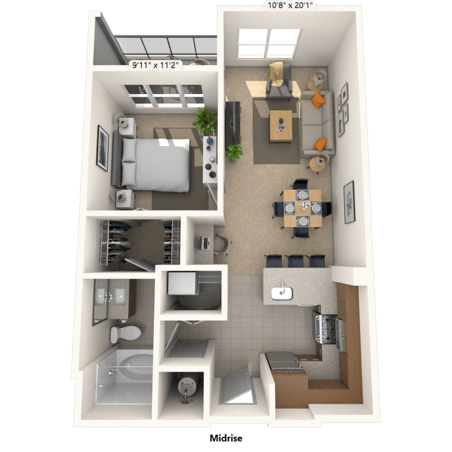 Floorplan image of unit 458