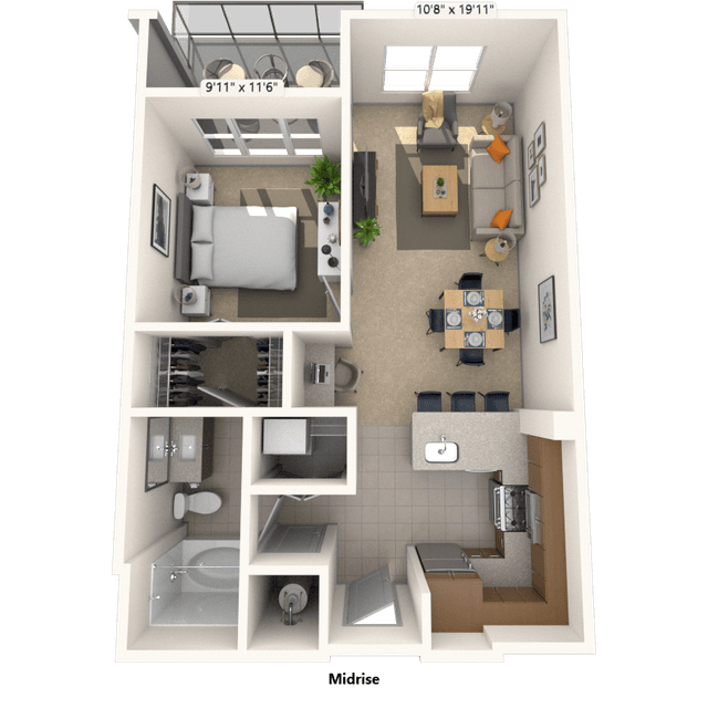 Floorplan image of unit 256