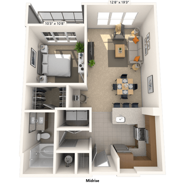 Floorplan image of unit 555