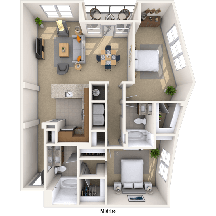 Floorplan image of unit 532