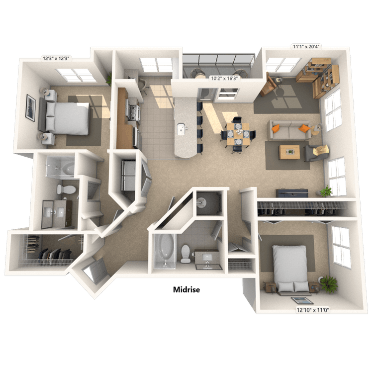 Floorplan image of unit 553
