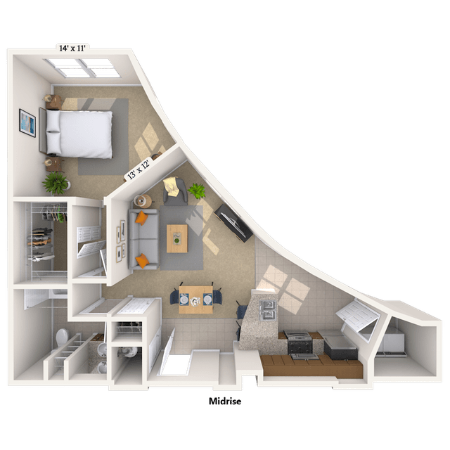 Floorplan image of unit 460