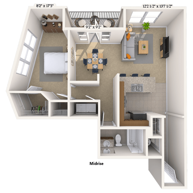 Floorplan image of unit 329
