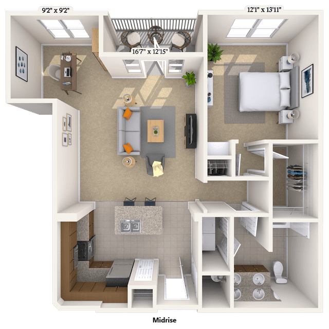 Floorplan image of unit 708