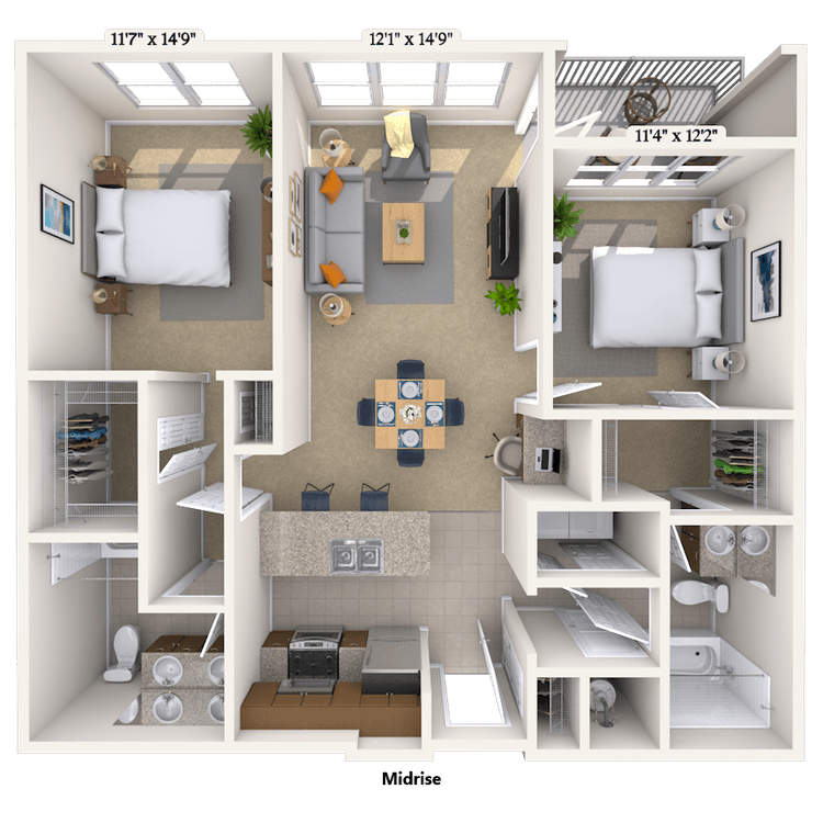 Floorplan image of unit 340