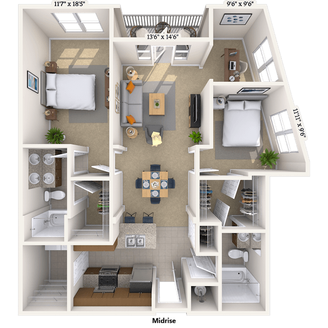 Floorplan image of unit 501
