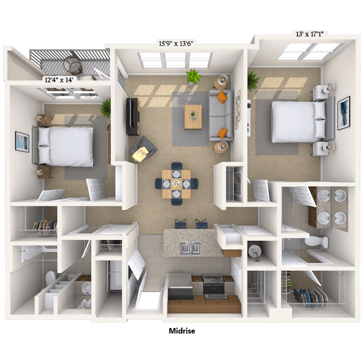 Floorplan image of unit 646