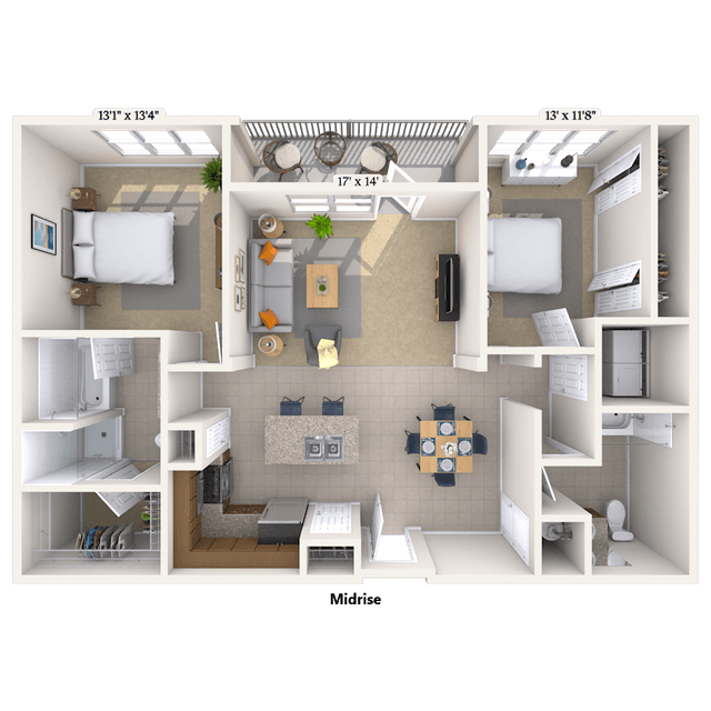 Floorplan image of unit 513